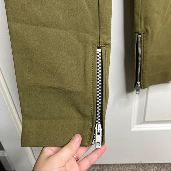 Rag & Bone Olive Green Pull On Ankle Zip Skinny Ankle Crop Pants Size 4 - Picture 5 of 5